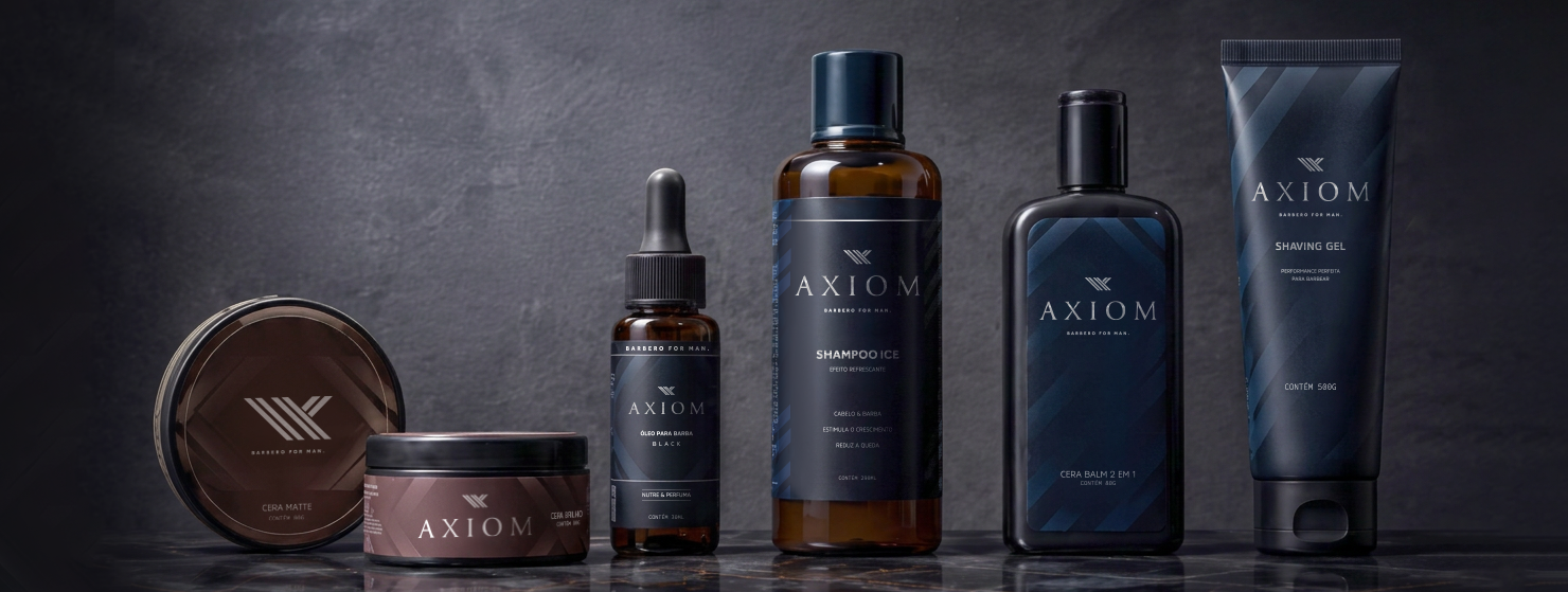 Detalhe da identidade visual Axiom